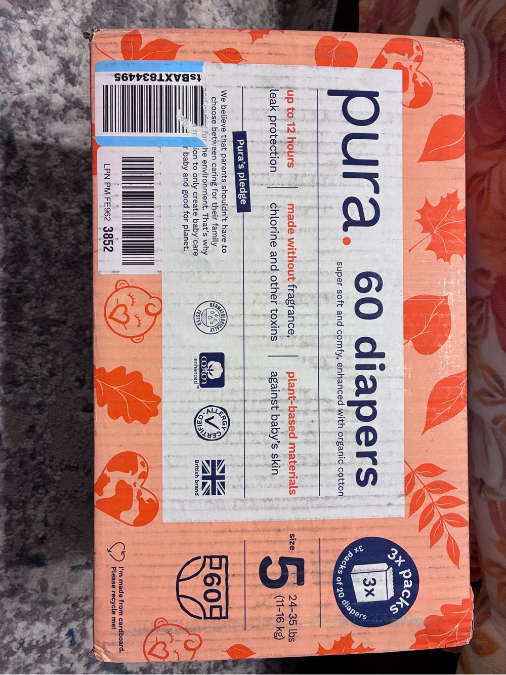 Pura 60ct Diapers OBO
